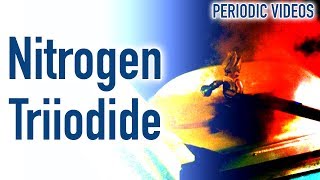 Nitrogen Triiodide touch powder  Periodic Table of Videos [upl. by Ahsinnek]