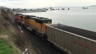 BNSF Coal Train  Edmonds WA 1162010 [upl. by Ambrosine]