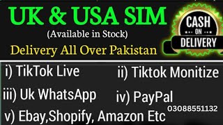 UK sim working in Pakistan for tiktok live and tiktok monetize account uksiminpakistan [upl. by Oironoh621]