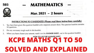 KCPE 2022 MATHS revision KCPE 2022 MATHS PAST PAPERS AND ANSWERS FOR 2021 [upl. by Mcallister]