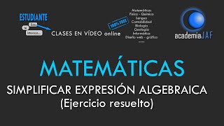 SIMPLIFICAR EXPRESIÓN ALGEBRAICA aplicando productos notables de binomios polinomios  Matemáticas [upl. by Procto]