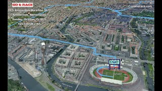 TCS Amsterdam Marathon 2023 fly over the 42195 km race path [upl. by Aerahs873]