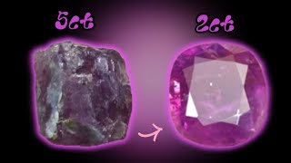 Corundum Kashmir Sapphire  Purple Sapphire Stone Cut Polish handmade corundum kashmirsapphire [upl. by Acina]