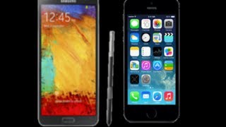 iPhone 5s vs Galaxy Note 3  مقارنة بين الهاتفين الجديدين الايفون 5 اس وجالكسي نوت 3 [upl. by Ayrolg881]