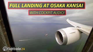 Etihad 787 landing at Osaka Kansai with cockpit amp ATC audio [upl. by Engamrahc9]