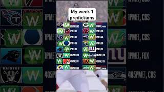 My week 1 NFL predictions nfl shorts [upl. by Cristi]