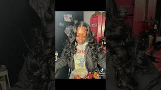 Frontal wig install 🤍 installation contentcreator [upl. by Skcirdnek]