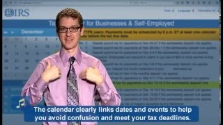 ASL IRS Tax Calendar Captions amp Audio [upl. by Bulley]