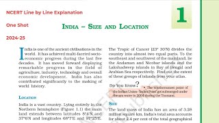 Class 9th Geography Ch 1  India  Size and Location  One Shot  NCERT Line by Line Explanation [upl. by Kaleena585]