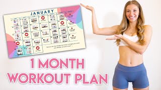 JANUARY WORKOUT CALENDAR  Workout With Me [upl. by Juetta]