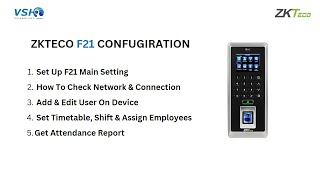 ZKTeco F21 Fingerprint Access Control Configuration StepbyStep Setup Guide  ZKTIMENET [upl. by Pudens]