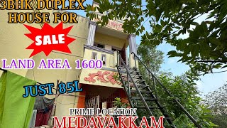 ID165😍MEDAVAKKAM Individual 3BHK HOUSE FOR SALEmedavakkam [upl. by Eyla]