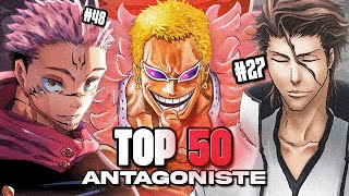 MON TOP 50 ANTAGONISTE ANIME horrible à faire [upl. by Mencher]