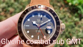 Glycine Combat Sub GMT ReviewGL0316 WITH SW3302 [upl. by Aciraj144]