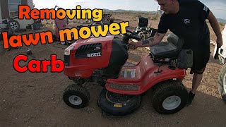 How remove and clean a carburetor on a riding lawn mower [upl. by Acey]