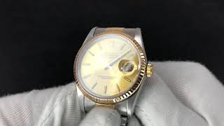 Rolex 16233 Datejust 1991 Cal 3135 18k Gold amp SS [upl. by Tova]