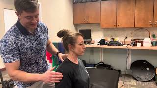 Trigger point therapy to the trapezius [upl. by Kcuhc547]