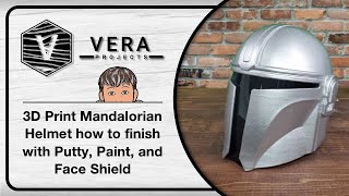 3D Print Mandalorian Helmet how to finish with Putty Paint and Face Shield [upl. by Yajet]