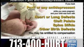 Paxil Birth Defects Lawyers for Baby Heart Problems and Spina Bifida [upl. by Narhet]