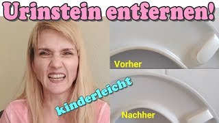 Klo und Klobrille von Urinstein befreien  kinderleicht Lifehack Tutorial Anleitung Toilette WC [upl. by Mcmillan128]