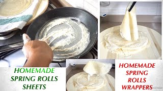 How To Make Spring Roll Sheets At Home HomeMade Spring Roll Wrappers [upl. by Irahc]