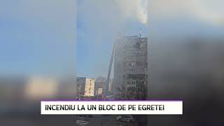 Incendiu la un bloc de pe Egretei  LITORAL TV [upl. by Milewski943]