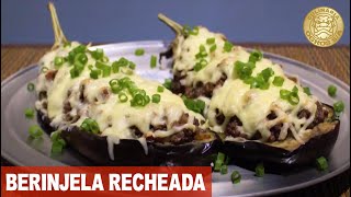 Berinjela Recheada Com Carne Moída e Queijo [upl. by Kemeny932]