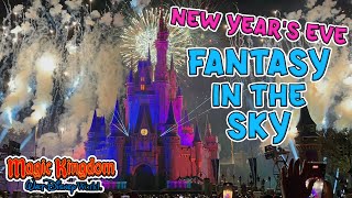 Magic Kingdom New Year’s Eve 2024 Fantasy In The Sky Fireworks [upl. by Wileen390]