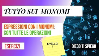 ESPRESSIONI CON I MONOMI  PARTE 1 [upl. by Artimas]