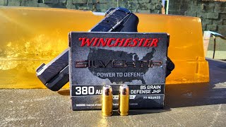 Winchester Silvertip 380 85gr JHP Ballistic Gel Test [upl. by Natan94]