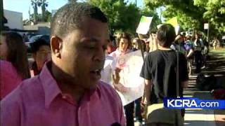 Protesters Gather Outside McClatchy High [upl. by Adieren]