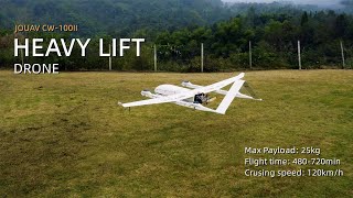 CW100II Heavy Lift VTOL Drone  12hrs Endurance and 25kg Payload [upl. by Schreibe]