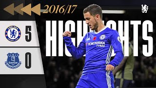 ⏪️ Chelsea 50 Everton  HAZARD BRACE helps thrash Toffees  HIGHLIGHTS REWIND  PL 201617 [upl. by Dnumde]