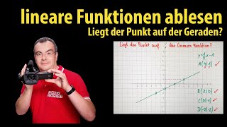 lineare Funktion Liegt der Punkt auf der Geraden Prüfung durch Ablesen  Lehrerschmidt [upl. by Eulalee]