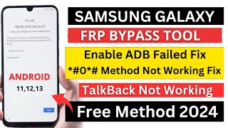 SAMSUNG ADB FAIL SOLUTION  FRP BYPASS ONE CLICK TOOL [upl. by Barren]