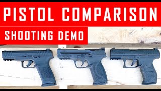 T4E Walther PPQSmith and WessonTPM1 Training Pistols Comparison and Shooting [upl. by Diamond]