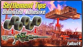 Fallout 4 Settlement Tips 1  UNLIMITED ADHESIVE FARM Quick amp Easy Method to Modify Weapons [upl. by Forland]