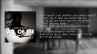 John Legend  All of Me  LYRICS  KARAOKE  INSTRUMENTAL [upl. by Trimmer]