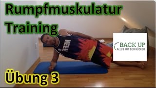 Rumpfmuskulatur Training  Übung 3  Seitlicher Plank [upl. by Ardnod]