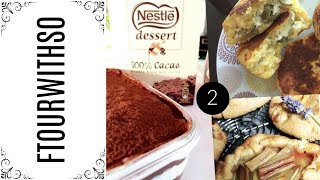 Ftourwithso 2  Harcha oliveskiri Tiramisu Nutella sans oeuf et Galette de rhubarbe [upl. by Stroup]