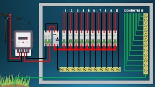 singele phase DB wiring diagram single phase meter wiring diagram energy meter and MCB board [upl. by Novak]