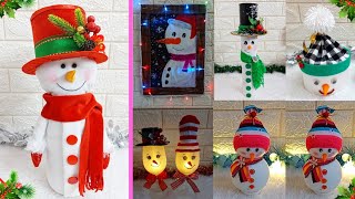 DIY 6 Economical Snowman making idea with Simple material  DIY Affordable Christmas craft idea🎄157 [upl. by Owena]