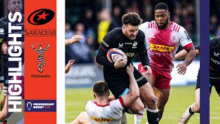 Saracens v Harlequins  HIGHLIGHTS  Late Drama in London Derby  Premiership Rugby Cup [upl. by Celeski]