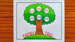 Family Tree  How to Make Family Tree Easy Steps  Family Tree Project Idea  Family Tree Drawing [upl. by Finer]