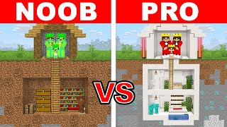 Minecraft NOOB vs PRO SAFEST SECRET BASE BUILD CHALLENGE TO PROTECT MY FAMILY [upl. by Hsreh921]