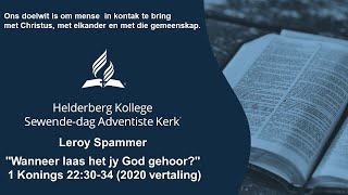 06022024 Helderberg Kollege SDA Kerk Leroy Spammer [upl. by Aidnac636]