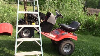 how to replace ground drive belt on riding mower [upl. by Lletnahs853]