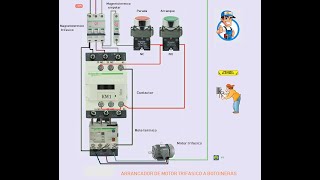 Arrancador de motor trifásico a botoneras 220V [upl. by Martelle]
