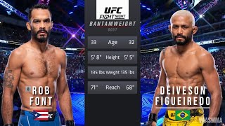 ROB FONT VS DEIVESON FIGUEIREDO FULL FIGHT UFC ON ESPN 52 [upl. by Aihsetal]