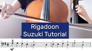 13 Rigadoon  Suzuki Cello Book 1 Tutorial by Cello Studio [upl. by Akirahc883]